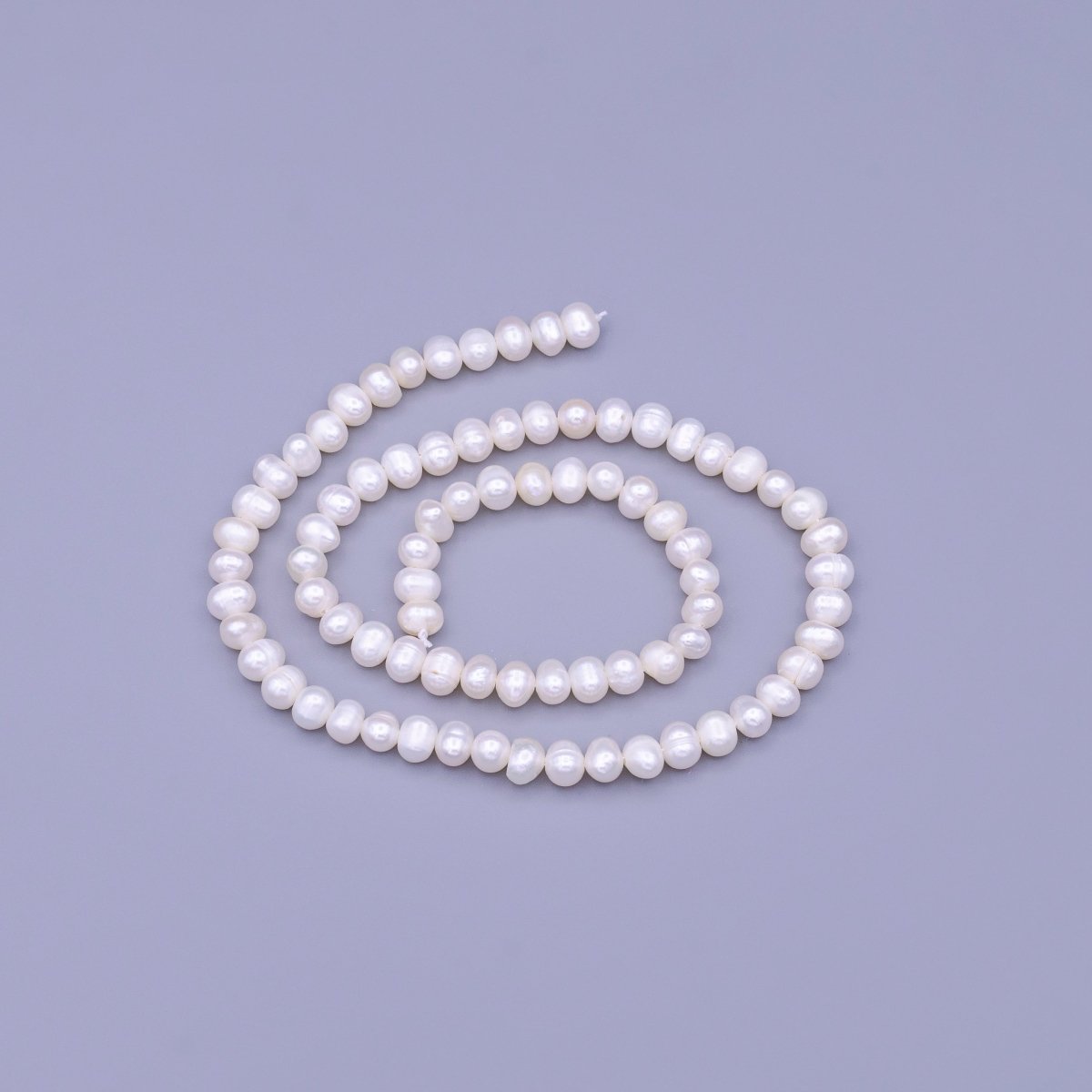6mm Freshwater Pearl Button 80 Pieces/Strand Jewelry Making Finding Supply | WA-1665 Clearance Pricing - DLUXCA