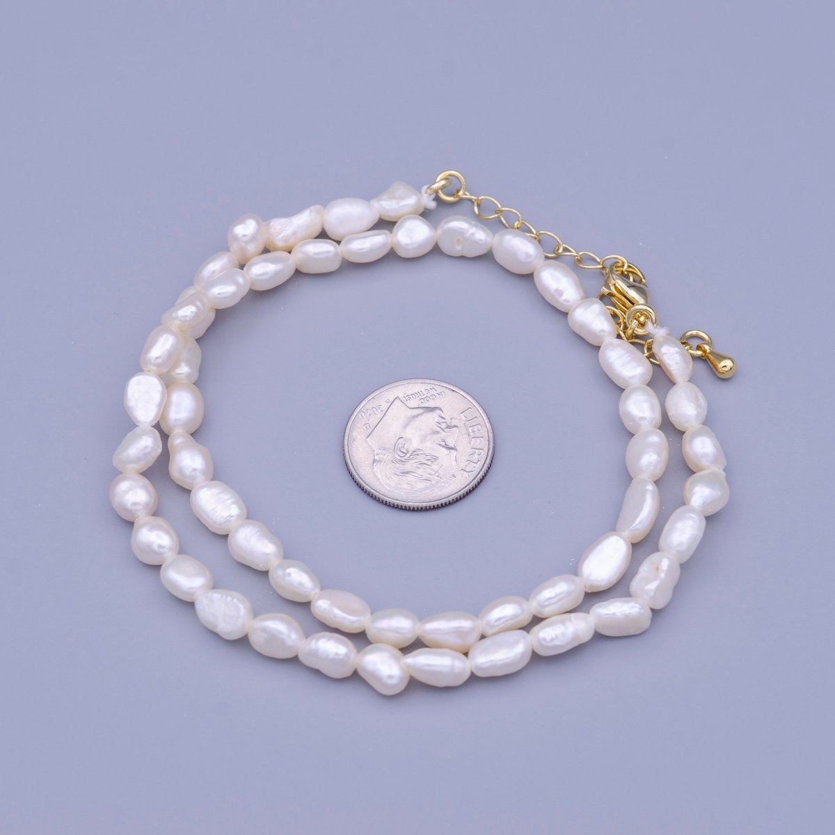 6mm Natural White Freshwater Pearl 14 Inch Minimalist Choker Necklace | WA-1465 Clearance Pricing - DLUXCA