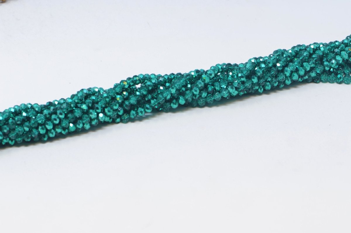 6mm Rondelle Faceted Crystal Beads, Multiple Color Available, Approximately 95 PCs per Strand Length 17'' - DLUXCA