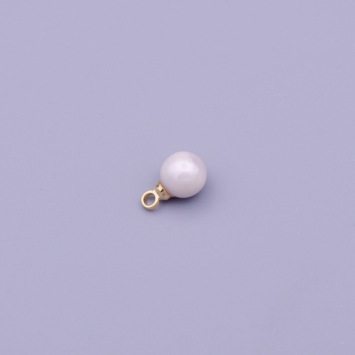 6mm Round White, Pink Pearl Charm in Gold & Silver | C-197 C-204 C-205 - DLUXCA