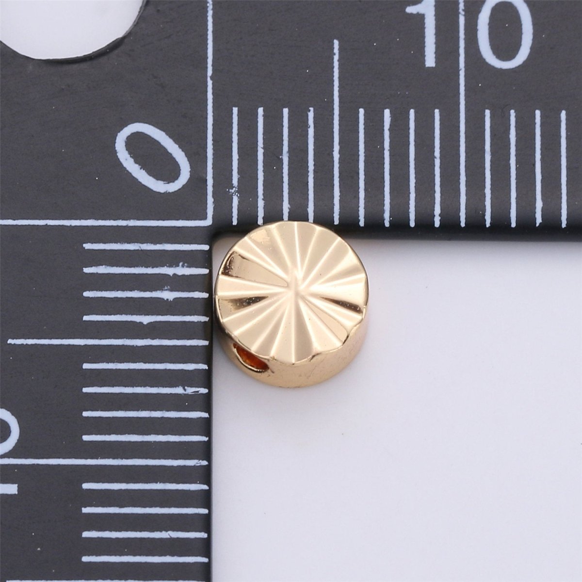 6mm Shiny Gold Plated Round Circler Flower Beads for bracelet spacer Jewelry Making Supply small hole beads B-223 - DLUXCA
