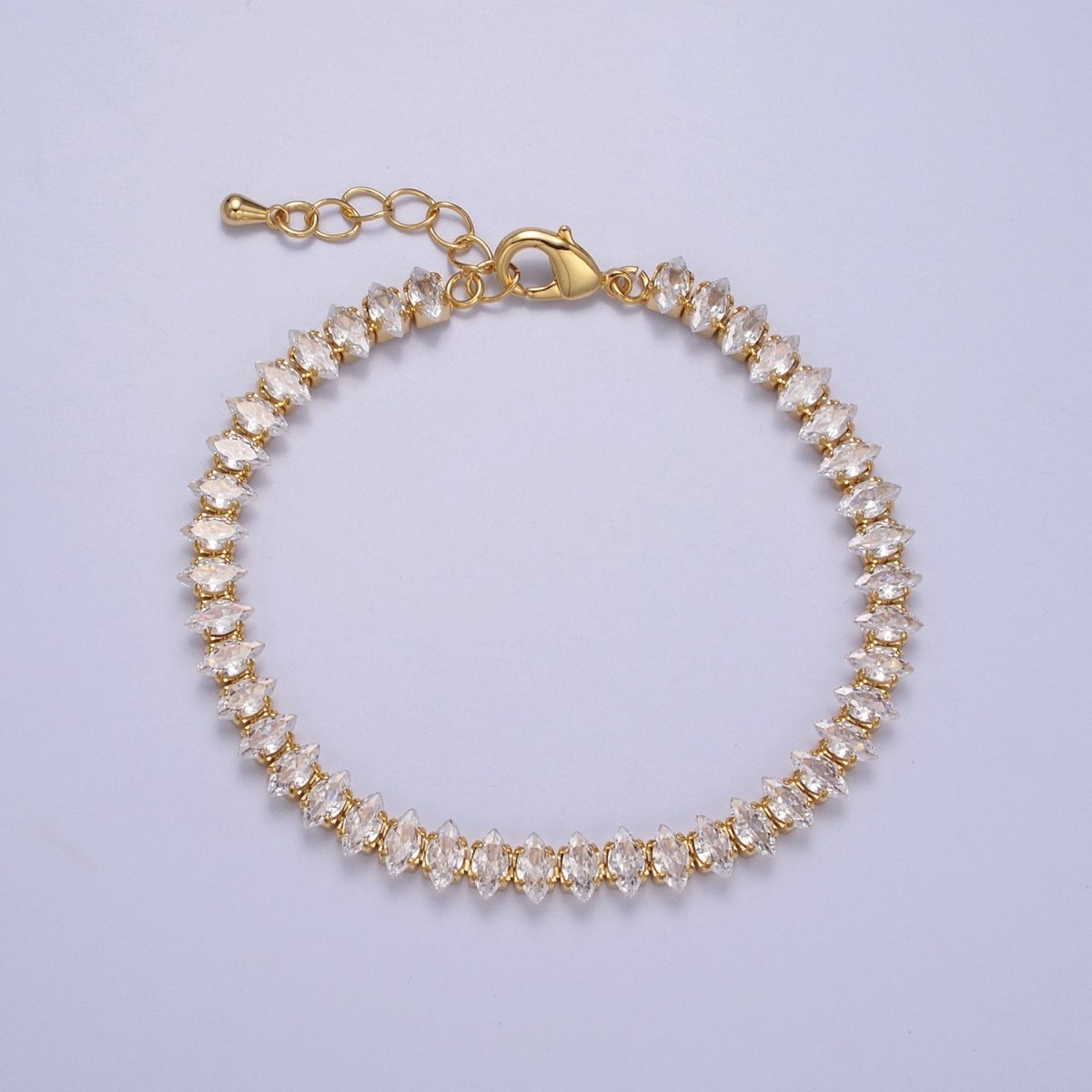 7" Marquise Tennis Chain Bracelet | WA-904 WA-905 Clearance Pricing - DLUXCA