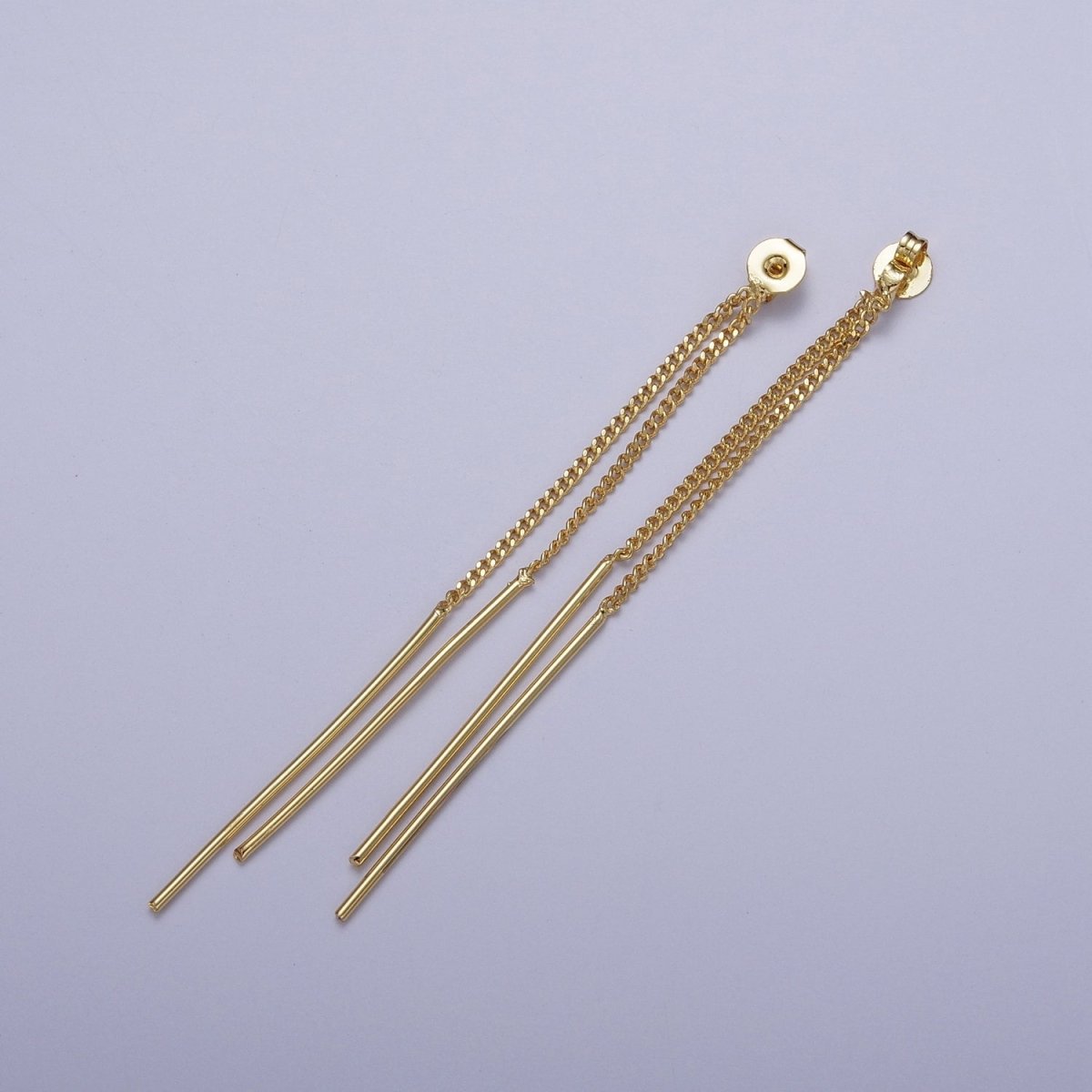 72.5mm Double Curb Chain Link Needle Earring Backing Stopper Jewelry Finding Supply | K067 - DLUXCA