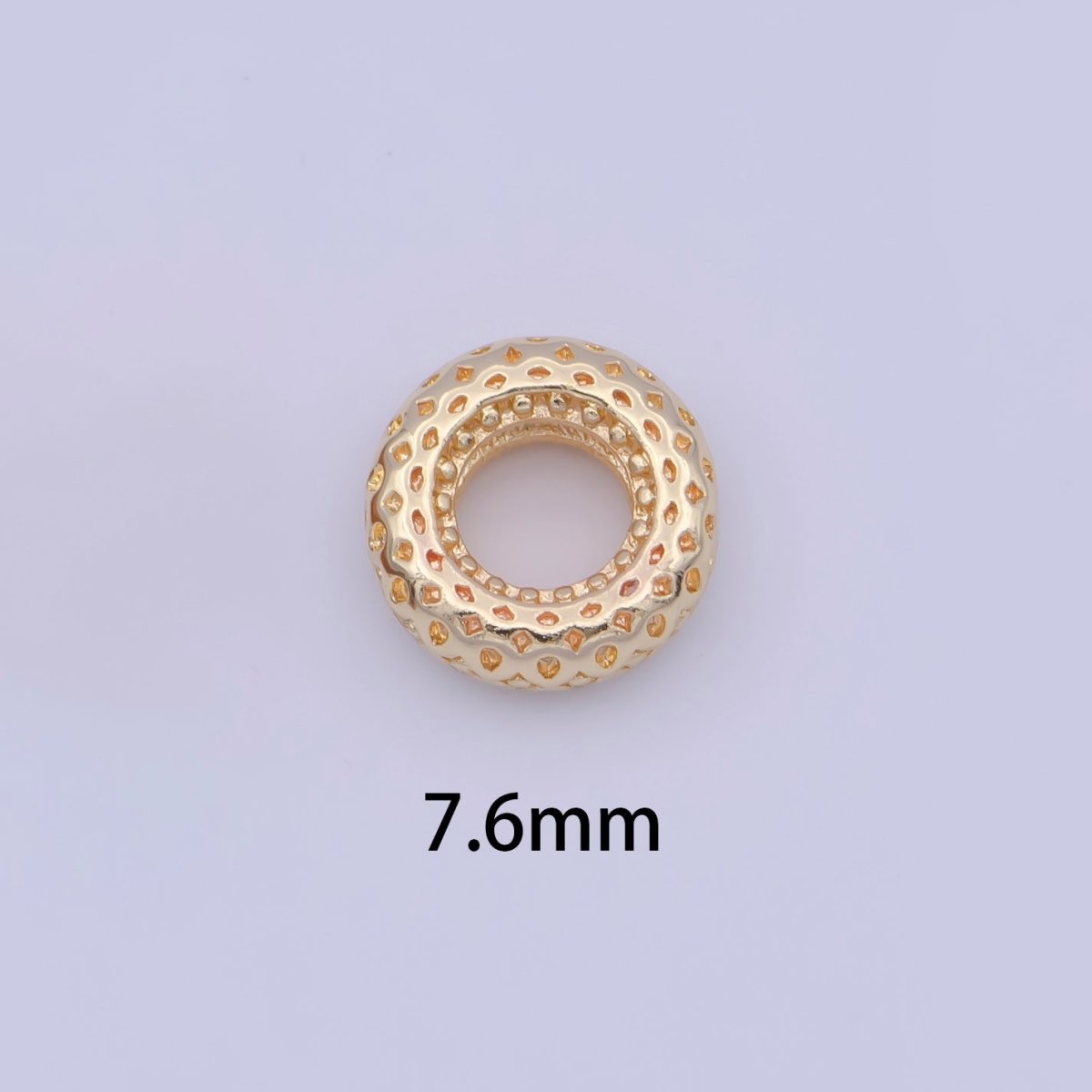 7.5mm Rhombus Filigree Textured Round Spacer Bead Jewelry Making Supply | K-318 - DLUXCA
