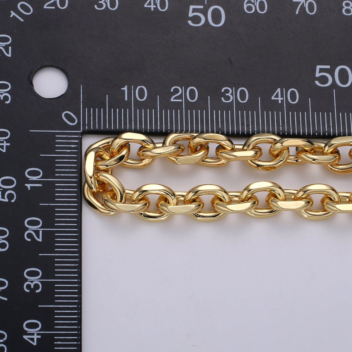 7.5X9mm 24K Gold Filled CABLE Chain Sold by Yard, Unfinished Chain For Necklace Bracelet Anklet Component Supply | ROLL-496 Clearance Pricing - DLUXCA