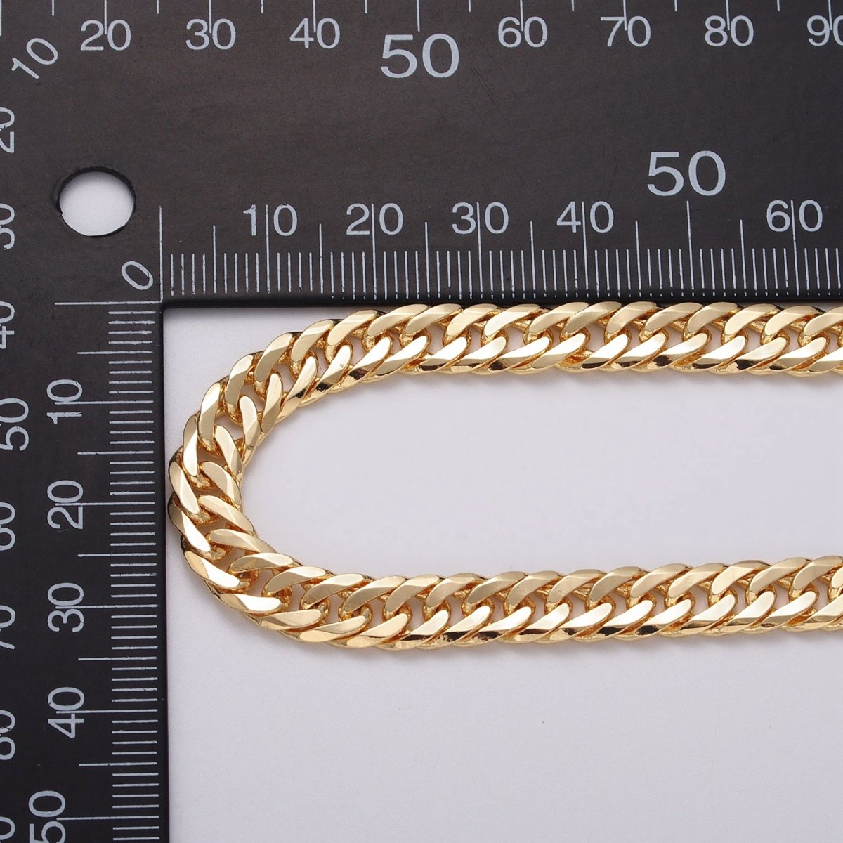 7mm Gold Filled Flat Curb Statement Unfinished Chain in Gold & Silver | ROLL-1048, ROLL-1130 Clearance Pricing - DLUXCA
