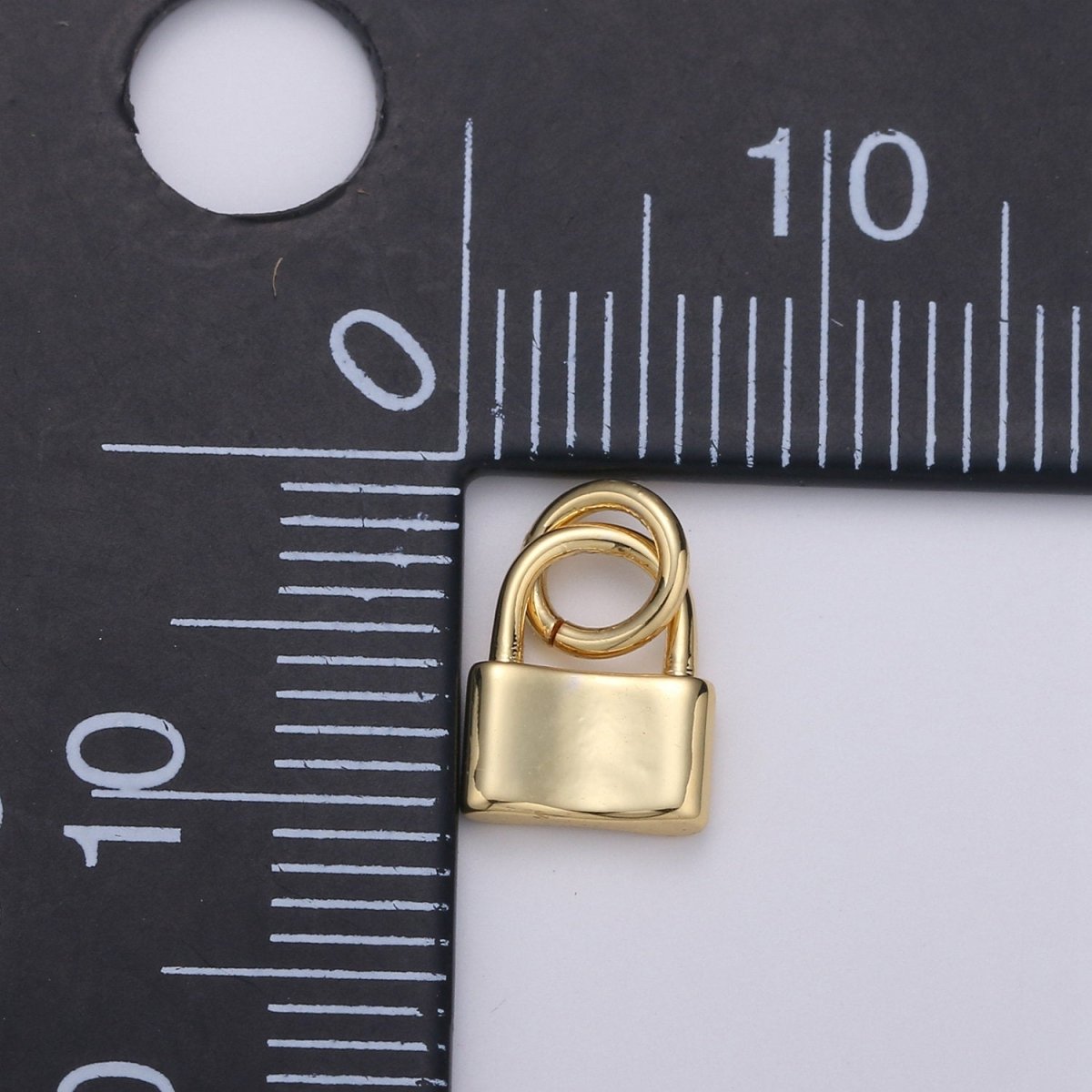 7X10mm Mini Lock Charm in 24K Gold Filled lock charm for earring bracelet necklace, Small Dainty Gold Padlock Charm, Silver Lock Jewelry | D-670, D-671 - DLUXCA