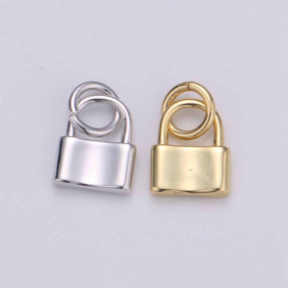 7X10mm Mini Lock Charm in 24K Gold Filled lock charm for earring bracelet necklace, Small Dainty Gold Padlock Charm, Silver Lock Jewelry | D-670, D-671 - DLUXCA