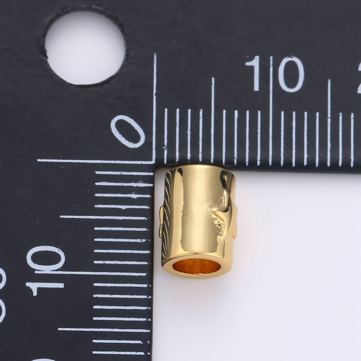 7x9mm Bead CZ Gold Beads Star Beads cylinder Beads Charm for Bracelet Necklace Supply 4mm hole B-323 - DLUXCA