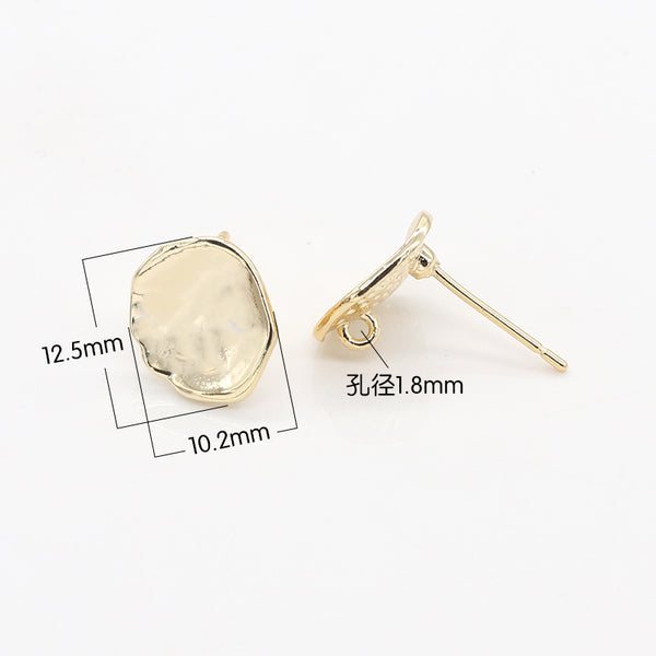 Dainty Simple Gold Plated Stud Earring Component Supplies Mini Earring Jewelry Making Supplies GP-805 - DLUXCA
