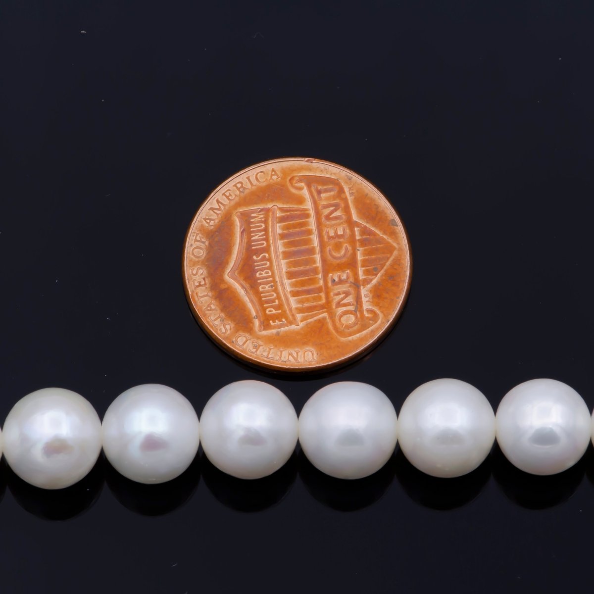 8mm - 9mm AAA Round Natural Freshwater White Pearl Strand Jewelry Making | WA-083 Clearance Pricing - DLUXCA