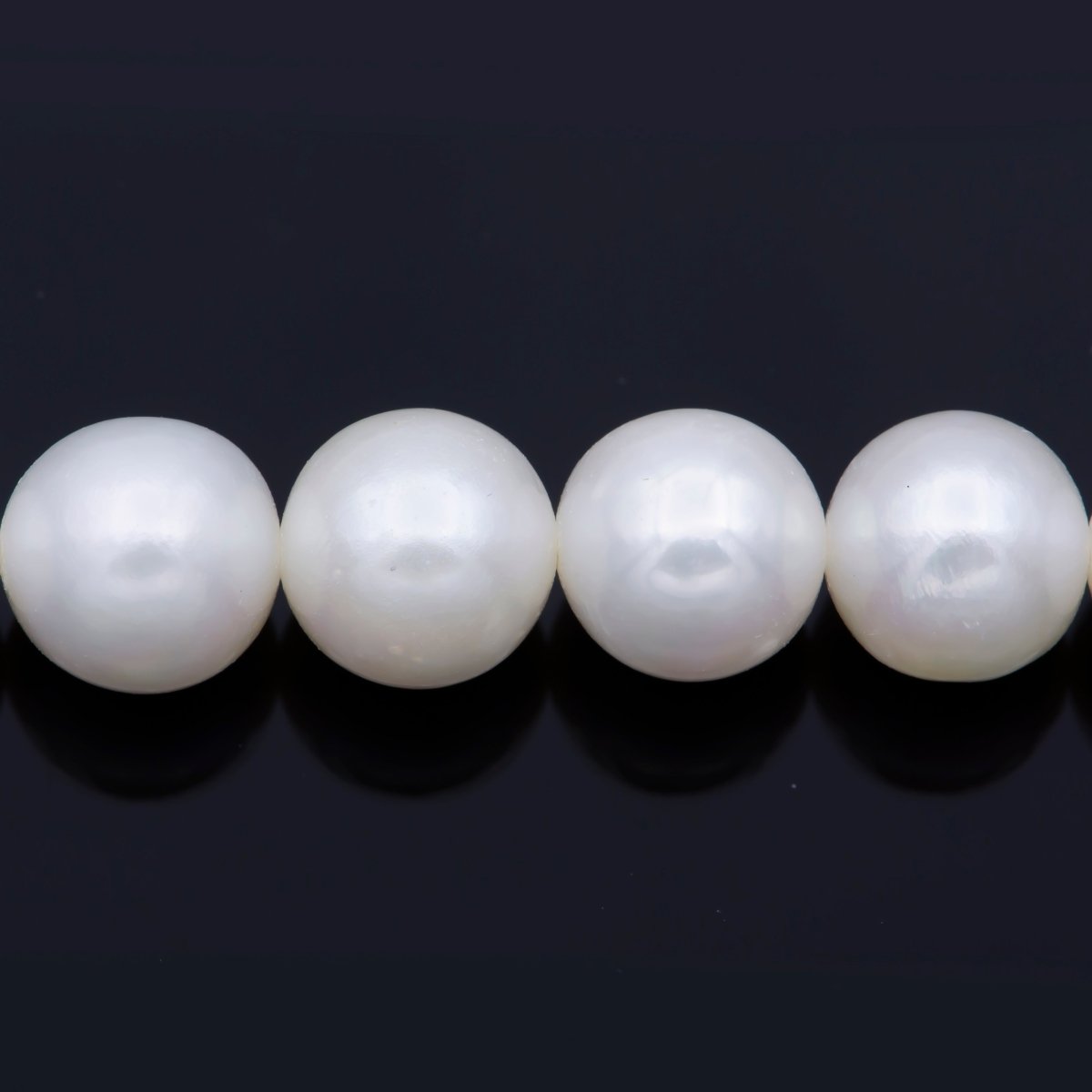 8mm - 9mm AAA Round Natural Freshwater White Pearl Strand Jewelry Making | WA-083 Clearance Pricing - DLUXCA