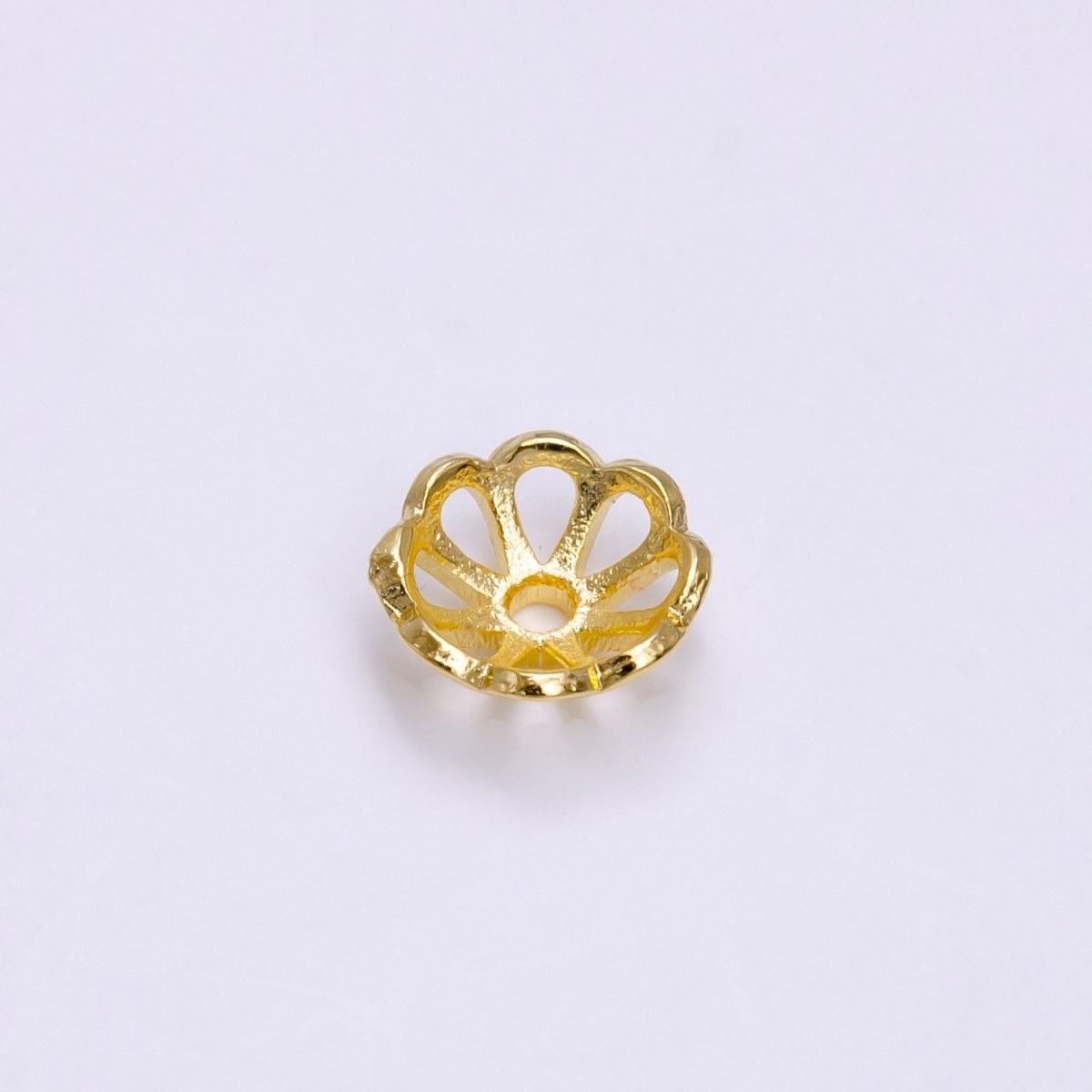8mm Gold Filled Flower Bead Cap, Dainty Floral Bead Toppers, Bead Making Supply Z-920 - DLUXCA