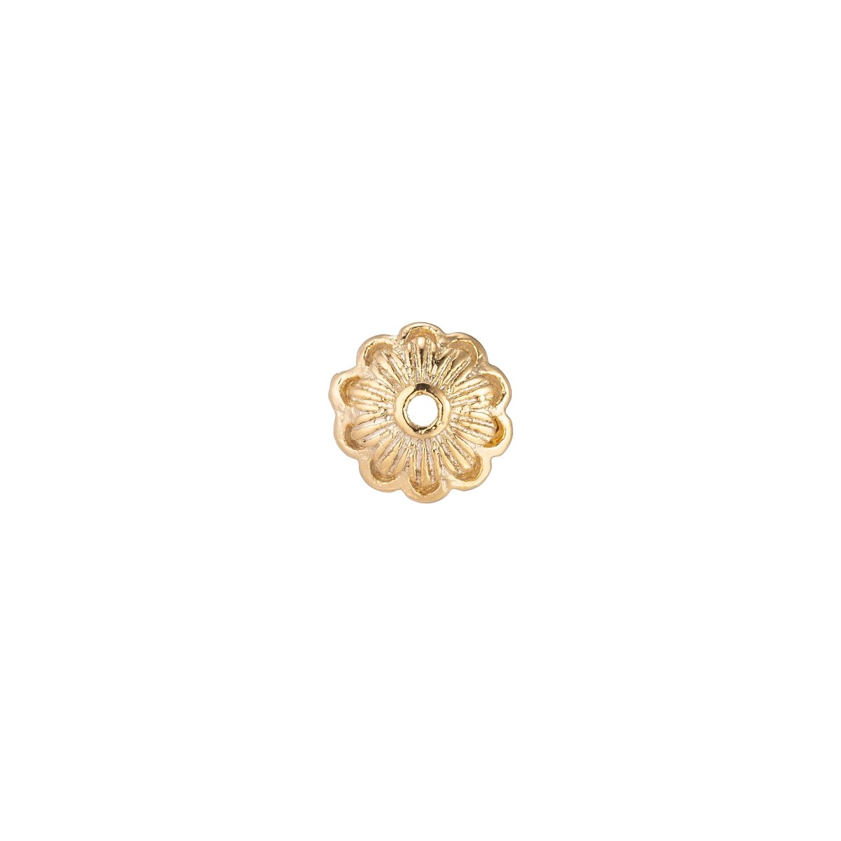 8mm Gold Filled Flower Bead Caps 2 pieces GF Bead Caps Decorative Bead Cap, CL-K061 - DLUXCA