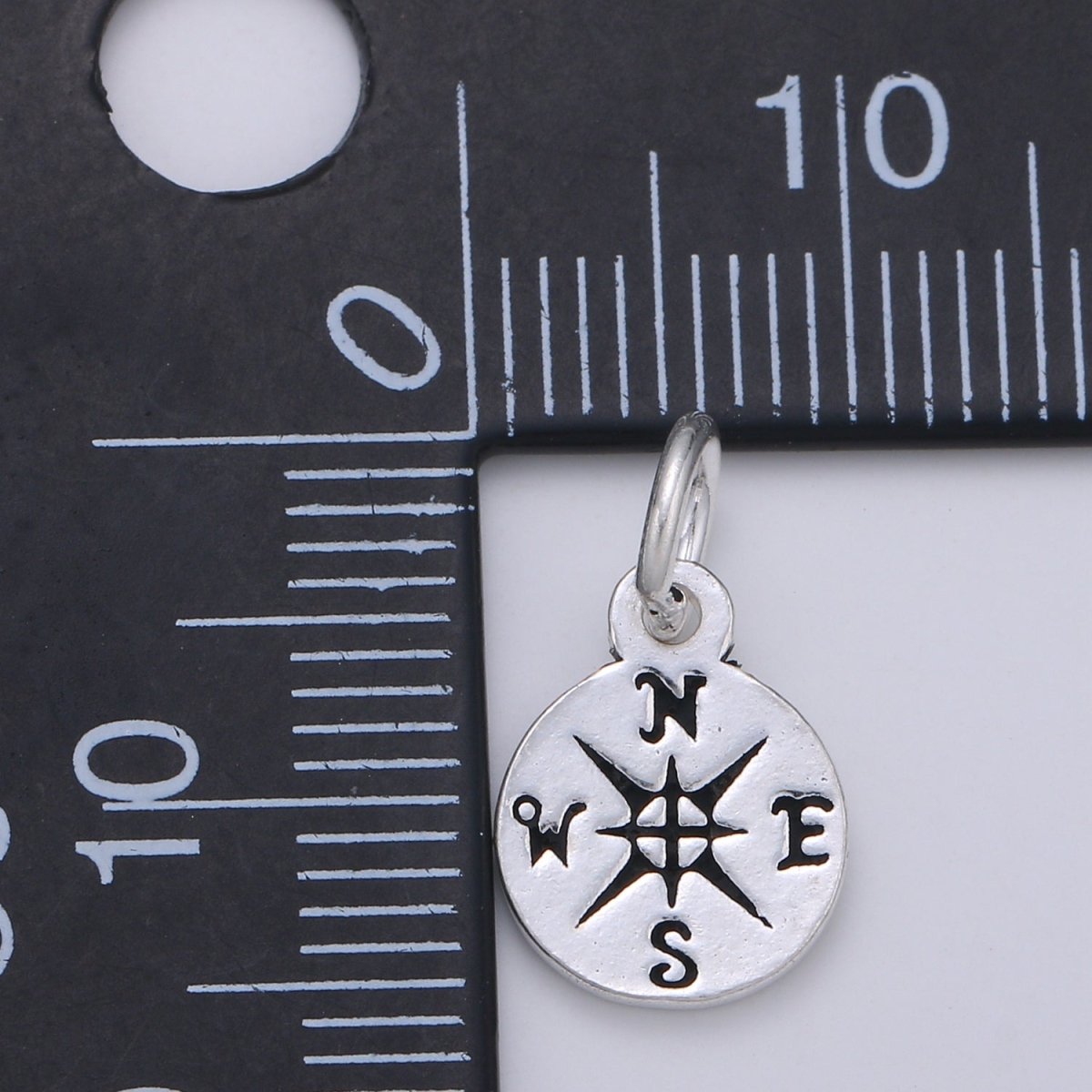 925 Sterling Silver Compass Charm, Compass Charm Silver Compass Charm for Necklace Bracelet Earring, Travel Charm SL-122 - DLUXCA