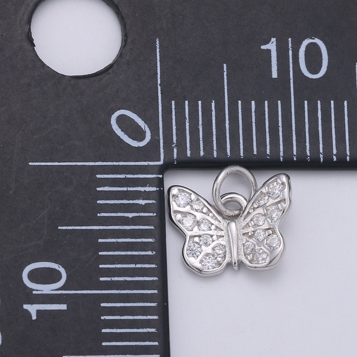 925 Sterling Silver Diamond Elegant Butterfly Charm, Nature Charm Silver Animal Charm for Necklace Bracelet Earring, Butterfly Charm SL-166 - DLUXCA