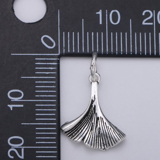 925 Sterling Silver Flower Petal Charm, Floral Charm Silver Leaf Charm for Necklace Bracelet Earring, Flower Bud Charm, SL-HJ-183 - DLUXCA