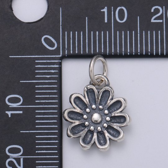 925 Sterling Silver Gerbera Charm, Floral Charm Silver Flower Charm for Necklace Bracelet Earring, Gerbera Charm SL-114 - DLUXCA