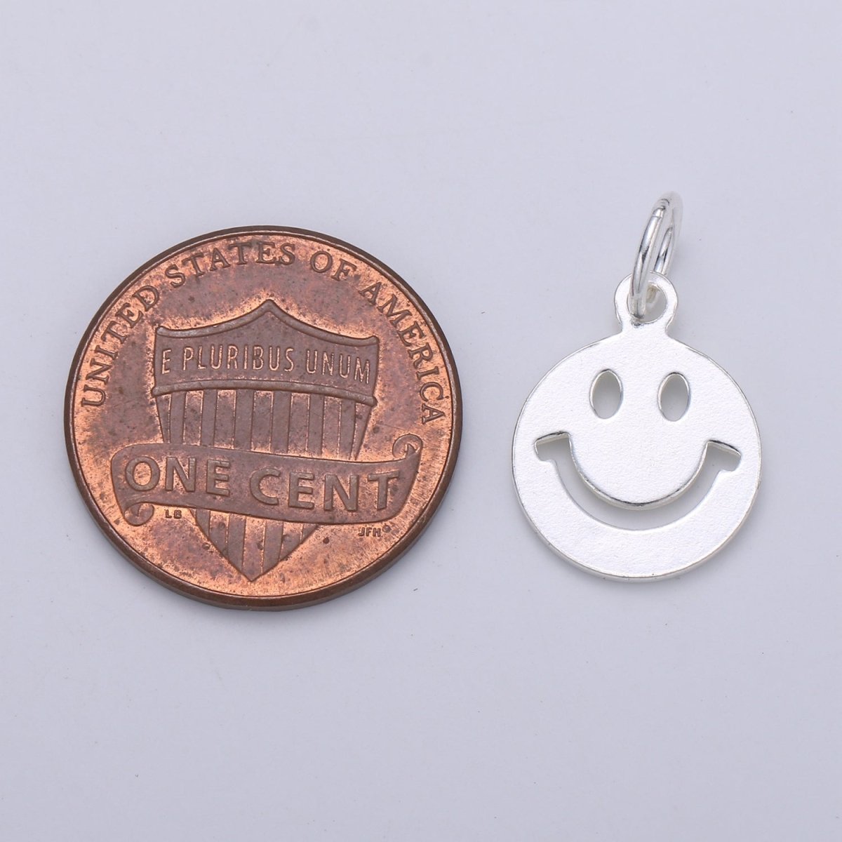 925 Sterling Silver Happy Face Charm, Message Charm Silver Happy Face Charm for Necklace Bracelet Earring, Happy Charm SL-106 - DLUXCA