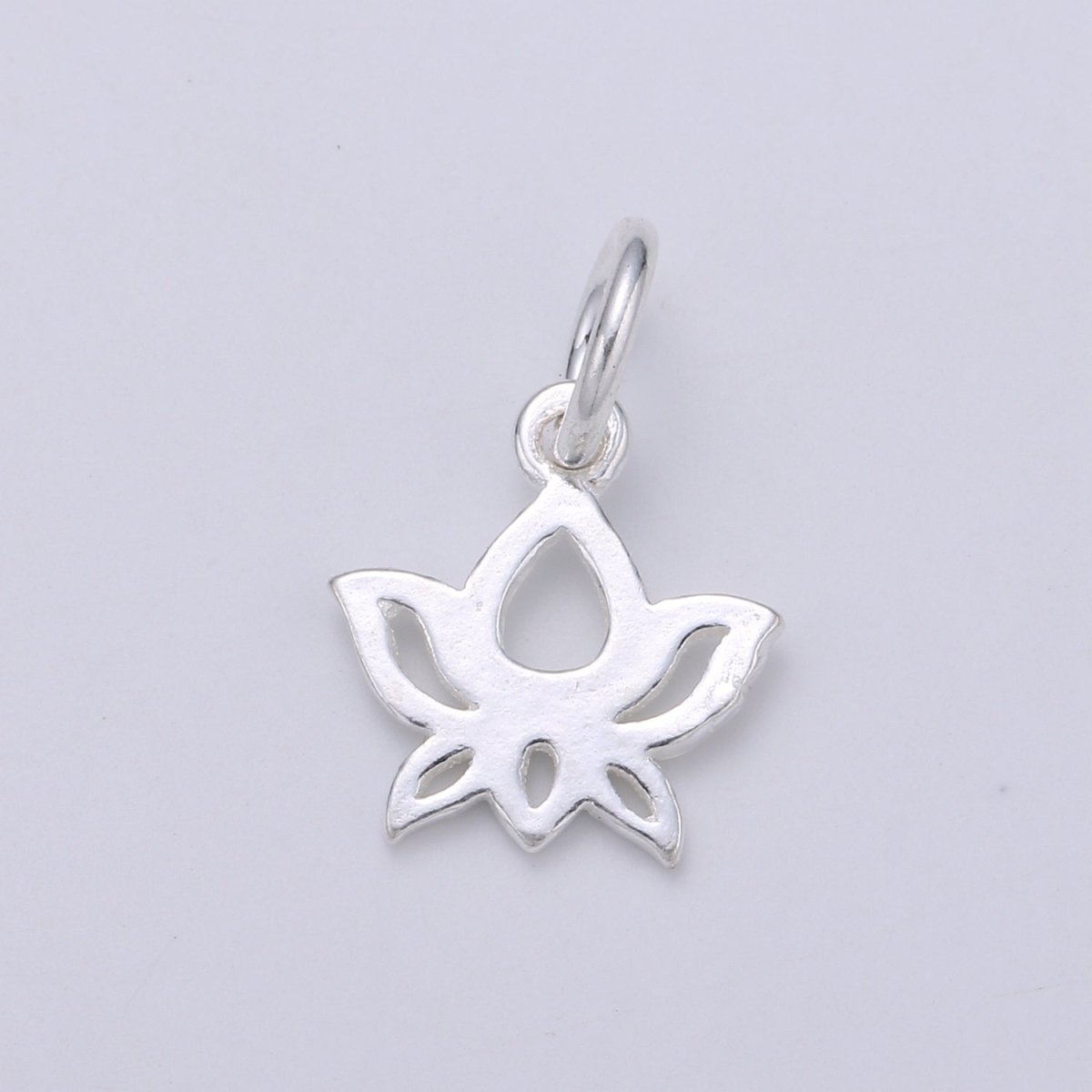 925 Sterling Silver Lily Charm, Floral Charm Silver Flower Charm for Necklace Bracelet Earring, Flower Charm SL-112 - DLUXCA