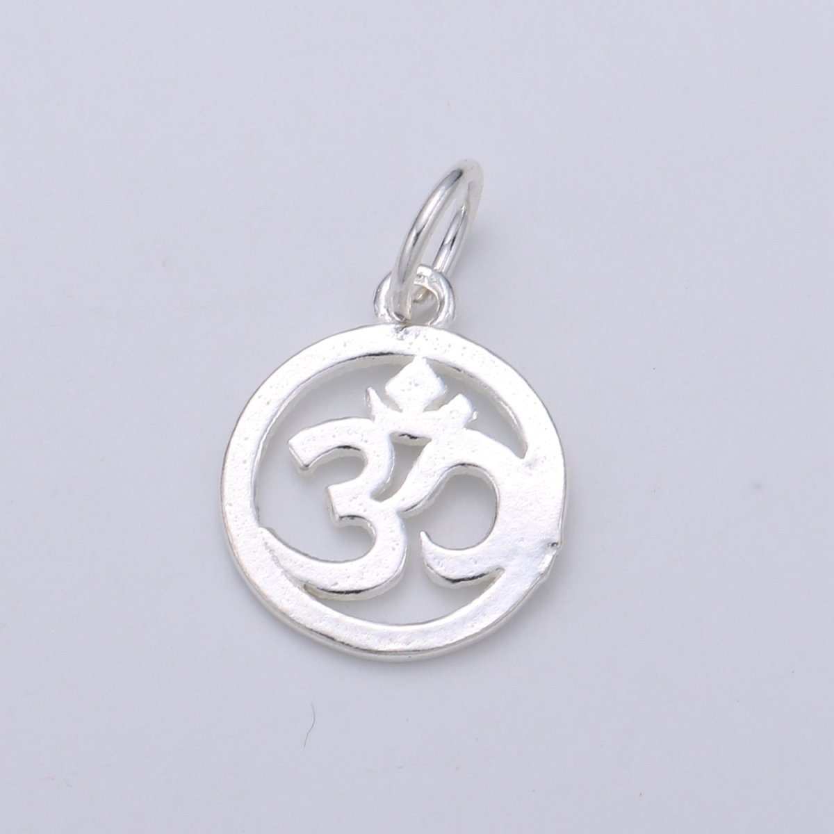 925 Sterling Silver Ohm Charm, Religion Charm Silver Buddism Charm for Necklace Bracelet Earring, Indian Charm SL-125 - DLUXCA