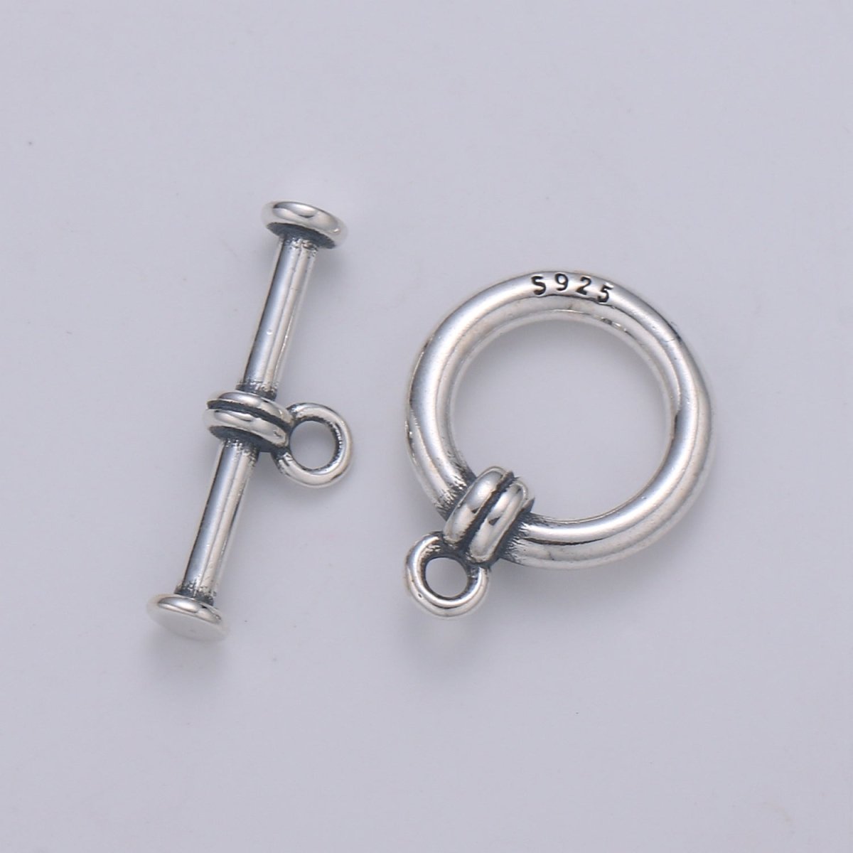 925 Sterling Silver OT Clasp, Circle and Toggle Clasp for necklace, bracelet, DIY Jewelry making SL-254 - DLUXCA