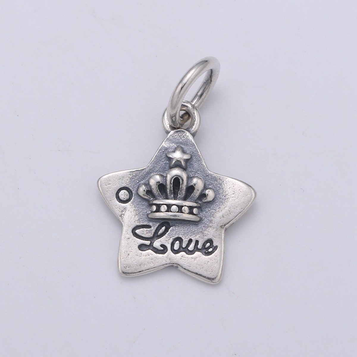 925 Sterling Silver Princess Crown Charm, Love Charm Silver Star Charm for Necklace Bracelet Earring, Girls Charm SL-161 - DLUXCA