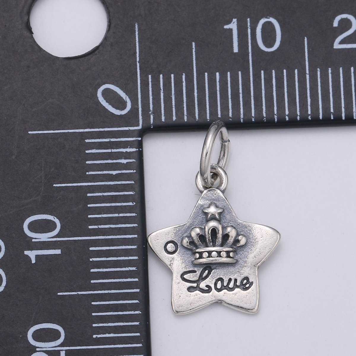 925 Sterling Silver Princess Crown Charm, Love Charm Silver Star Charm for Necklace Bracelet Earring, Girls Charm SL-161 - DLUXCA