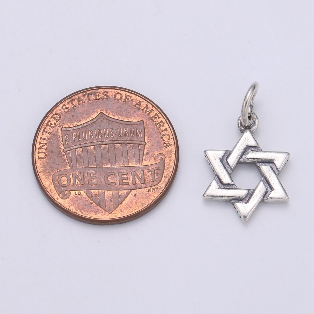 925 Sterling Silver Six Pointed Star Charm, Star Charm Hexagram Charm for Necklace Bracelet Earring Component Supply SL-116 - DLUXCA