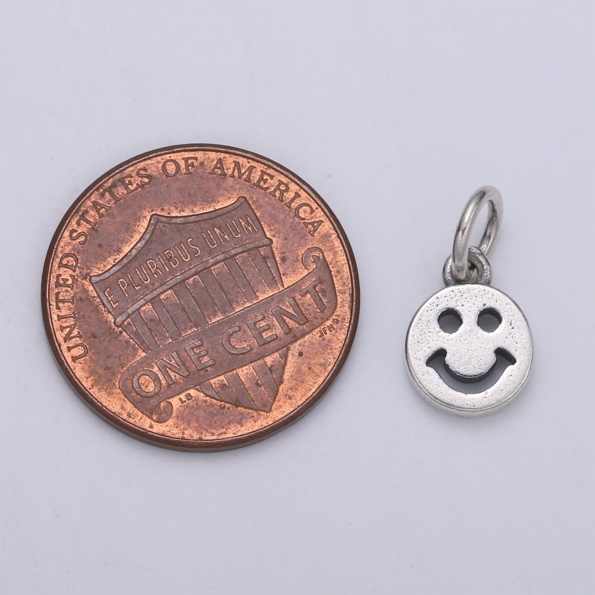 925 Sterling Silver Small Happy Face Charm, Message Charm Silver Happy Face Charm for Necklace Bracelet Earring, Happy Charm SL-148 - DLUXCA