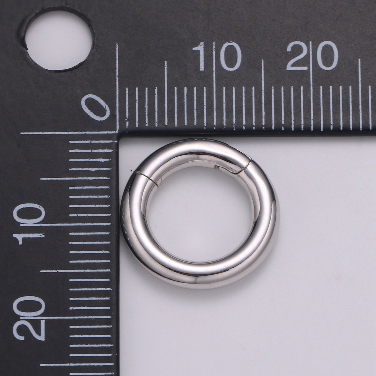 925 Sterling Silver Spring Gate Ring, 16 mm Push Gate ring, Charm Holder Clasp for Connector, Wristlet Holder SL-227 - DLUXCA