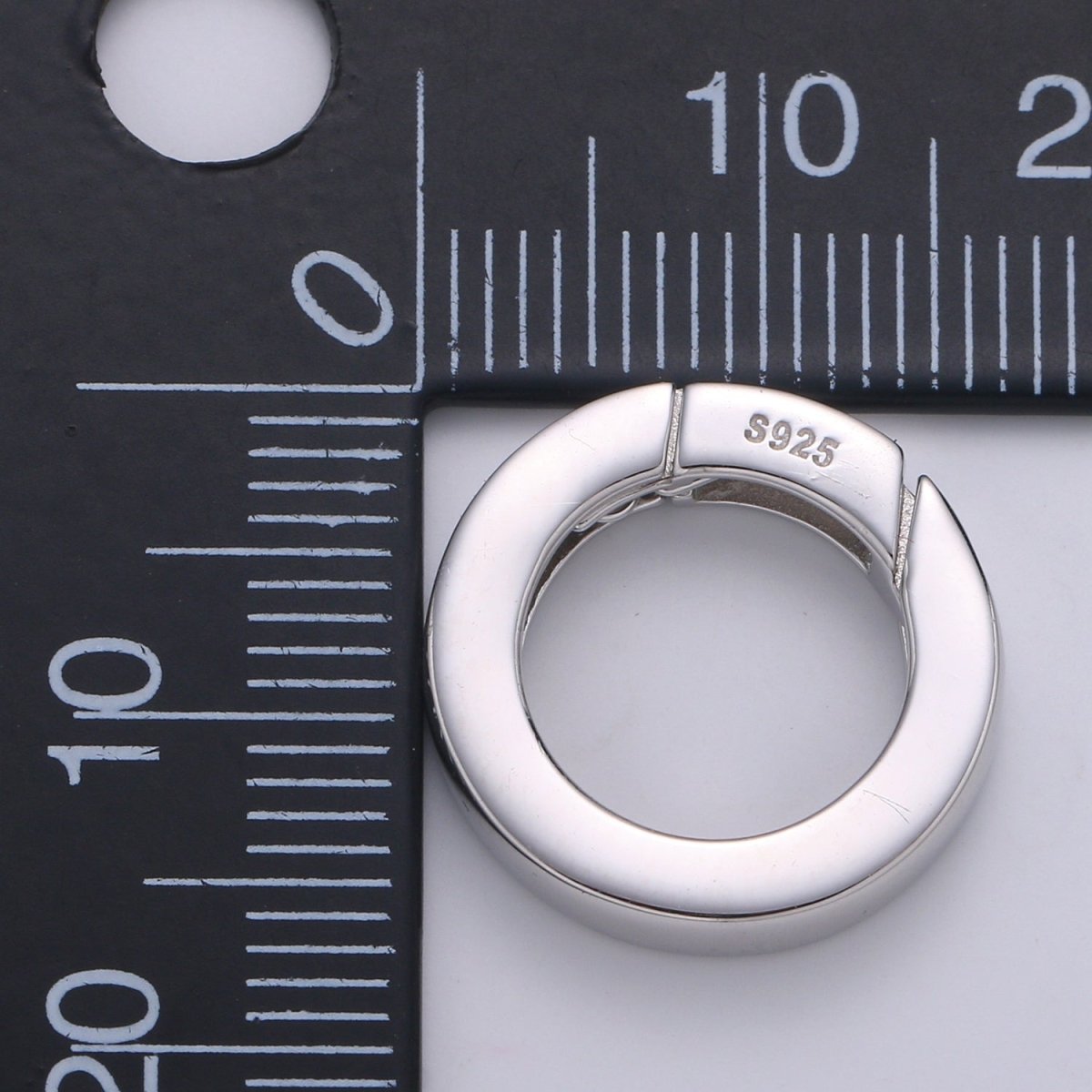 925 Sterling Silver Spring Gate Ring, 16mm Push Gate ring, Charm Holder Clasp for Connector, Wristlet Holder SL-245 - DLUXCA