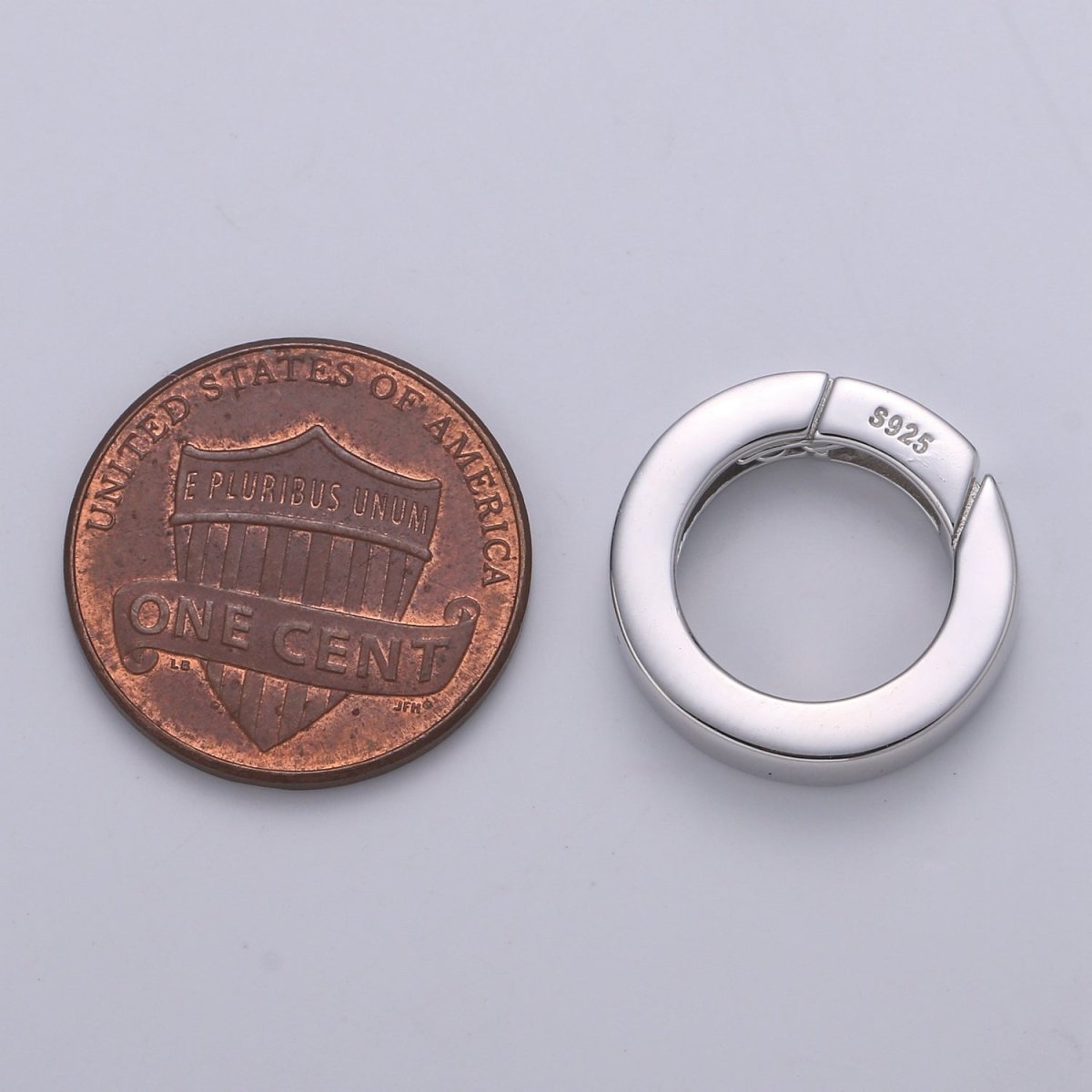 925 Sterling Silver Spring Gate Ring, 16mm Push Gate ring, Charm Holder Clasp for Connector, Wristlet Holder SL-245 - DLUXCA