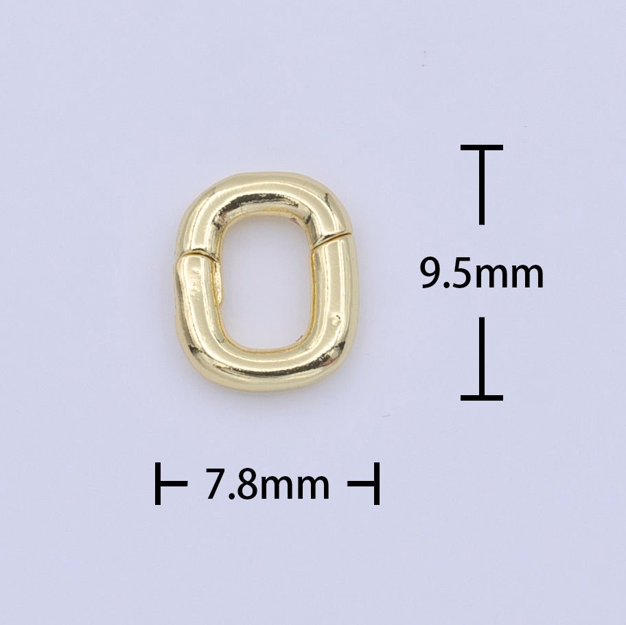 9.5mm Rectangular Push Spring Gate Ring Gold Supply | K-298 - DLUXCA