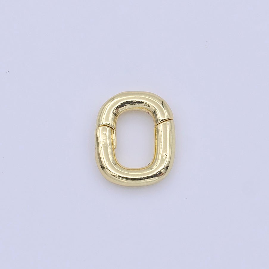 9.5mm Rectangular Push Spring Gate Ring Gold Supply | K-298 - DLUXCA