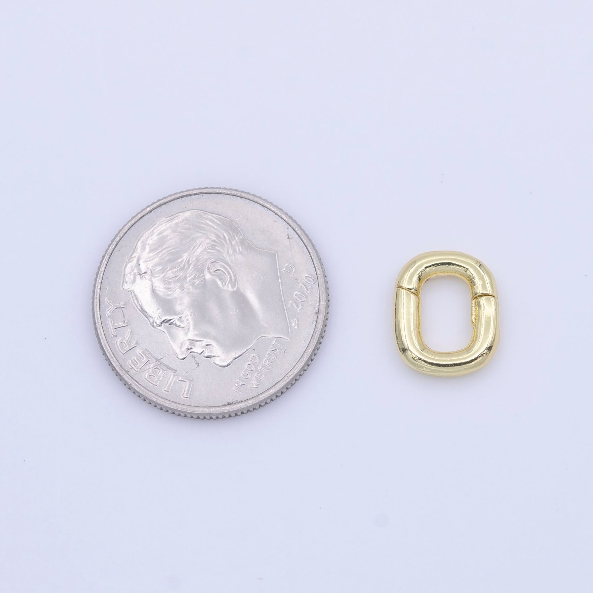 9.5mm Rectangular Push Spring Gate Ring Gold Supply | K-298 - DLUXCA