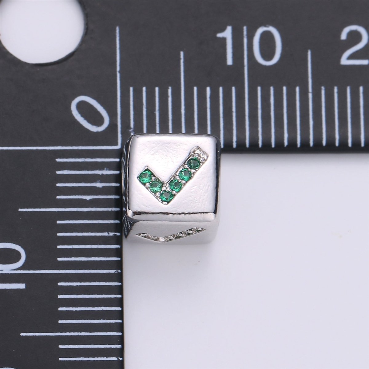 9x9mm CZ White Gold Filled Beads, hashtag # Beads, Heart Beads, Check Mark Beads, Star Block Charm for Making Bracelet Necklace Supply | B-241, B-242, B-243, B-244 - DLUXCA