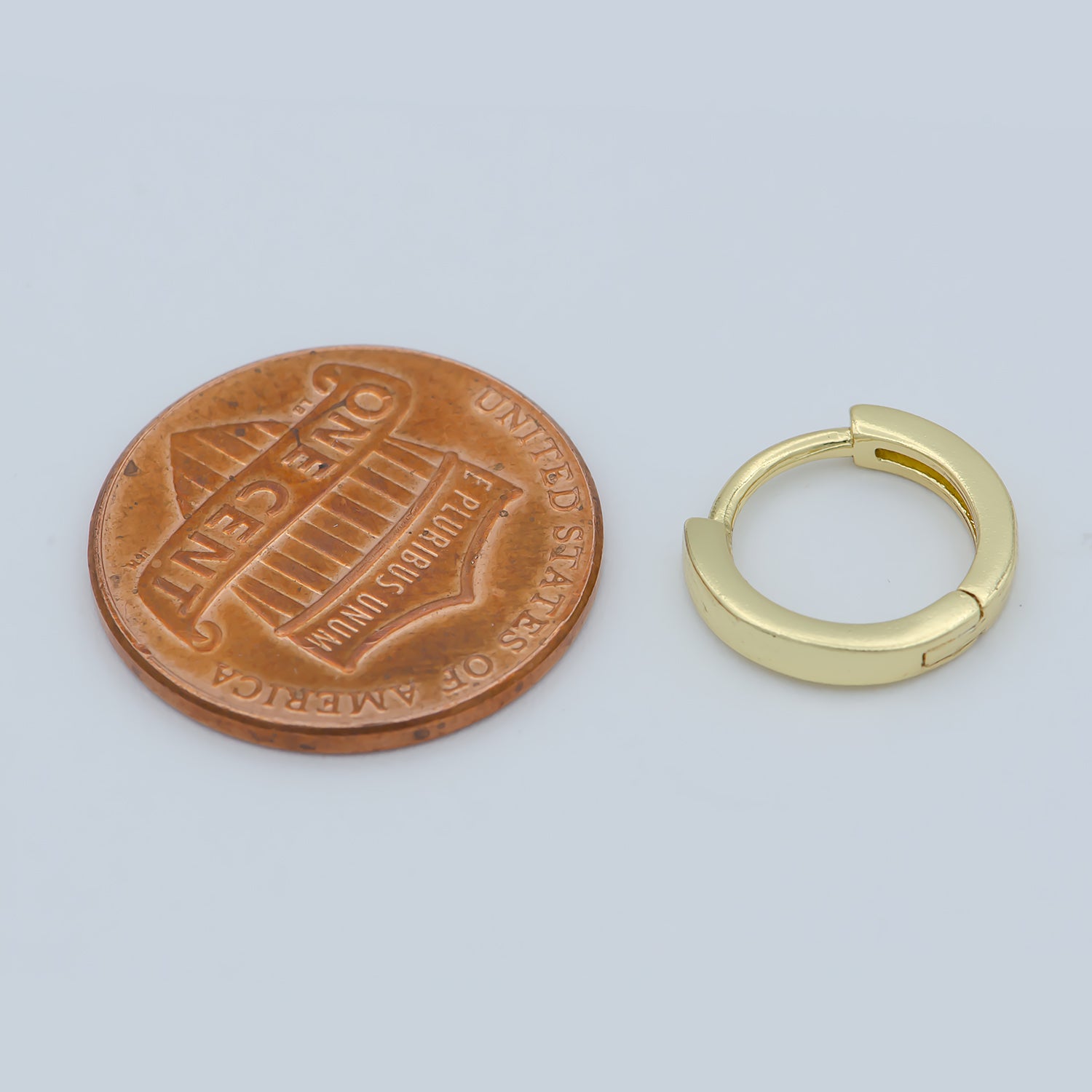 12mm Mini Cartilage Gold Filled Flat Huggie Earrings | Leo-834 - DLUXCA