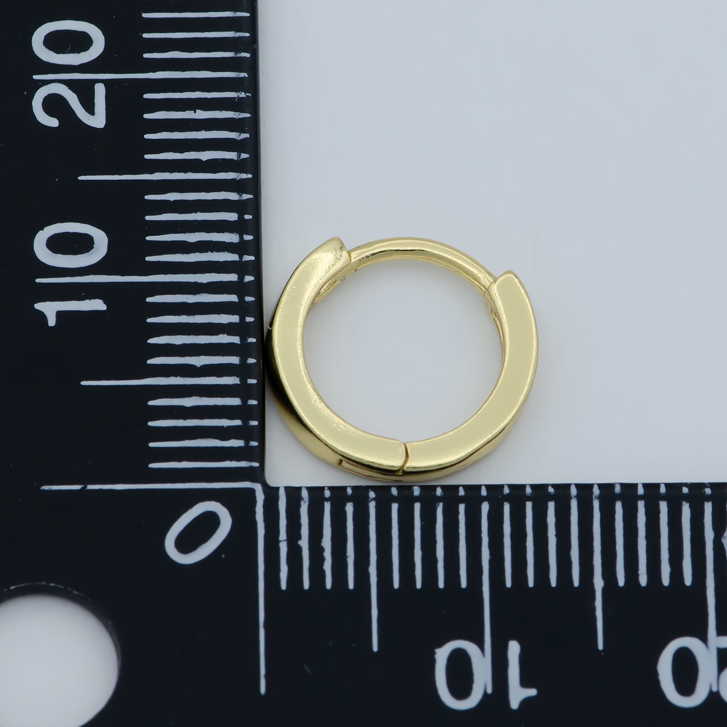 12mm Mini Cartilage Gold Filled Flat Huggie Earrings | Leo-834 - DLUXCA