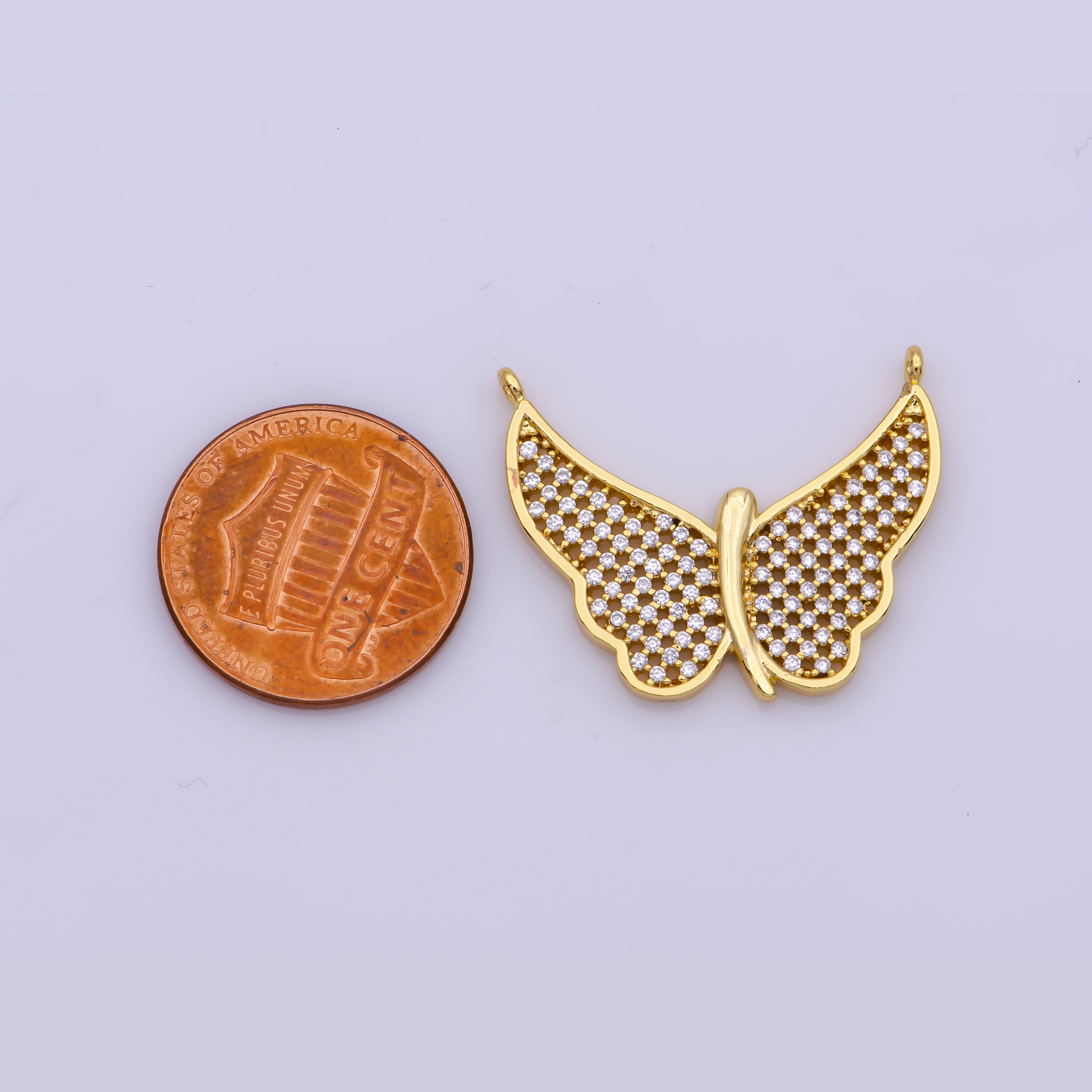 Gold Butterfly Charm Connector Dainty Butterfly Pendant, Gold Butterfly Connector, Dainty Charms, Necklace Bracelet Charms, DIY Jewelry Making - DLUXCA