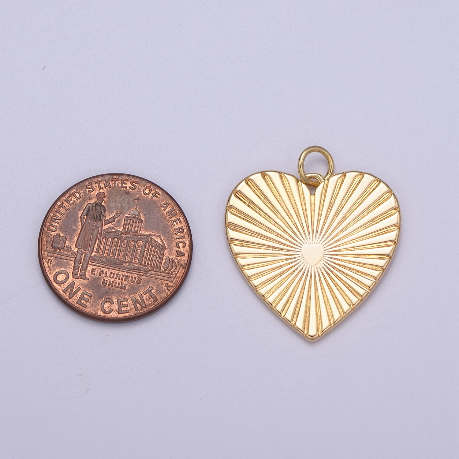 Dainty Sunburst Heart Charm, 16K Gold Filled Sunburst Heart Pendant, Women Sunburst Heart Pendant Jewelry - DLUXCA