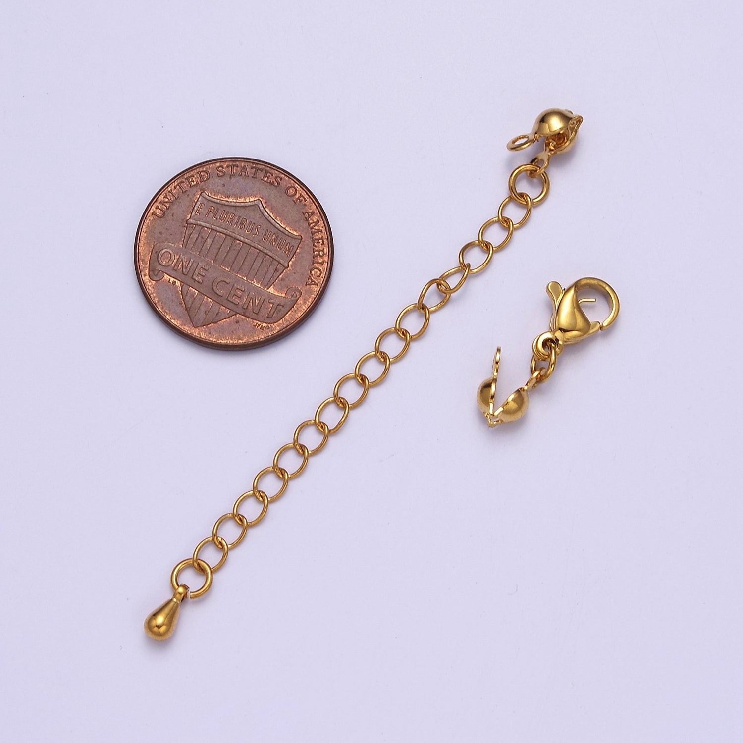 24K Gold Filled Jewelry Extender with Clamshell Bead Tip Extender Necklaces, Bracelets and Anklet L-721 - DLUXCA