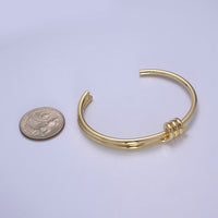 Minimalist 24K Gold Filled Twist Bangle Bracelet For Stacking Jewelry - DLUXCA