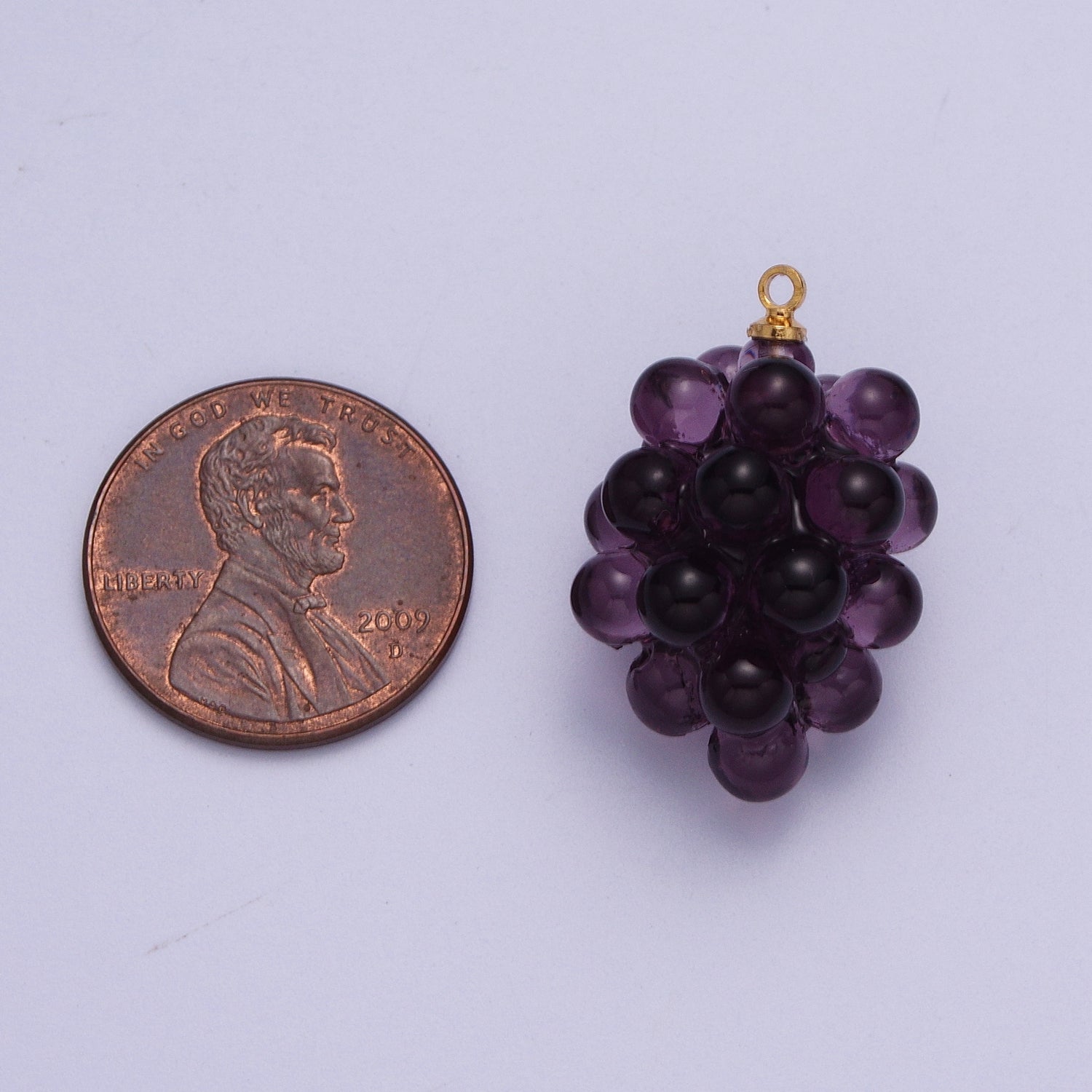 Purple Grape Fruit Resin Charm For Summer Jewelry Making | X733 - DLUXCA