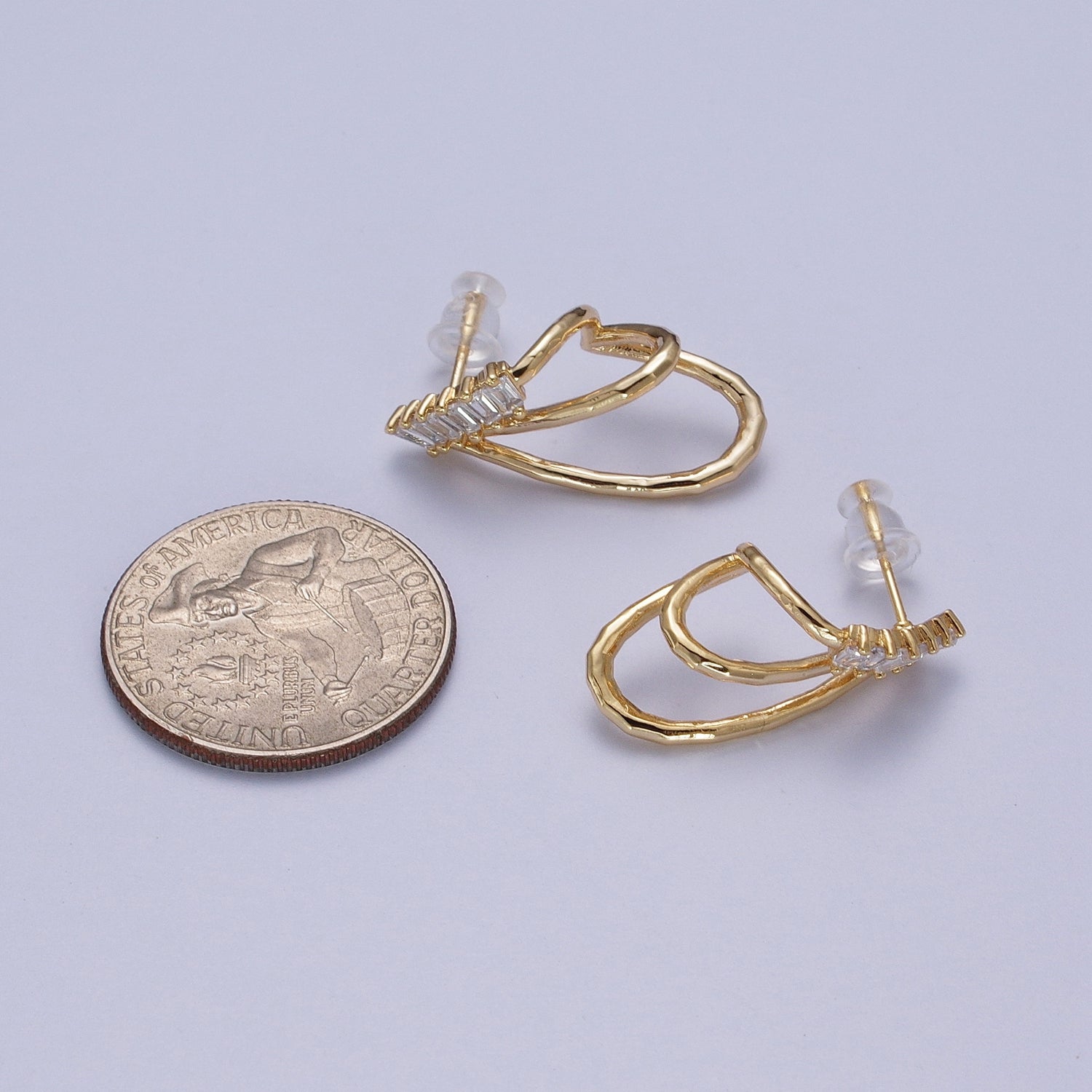Fancy Baguette Stud Earring for Women Jewelry G-364 - DLUXCA