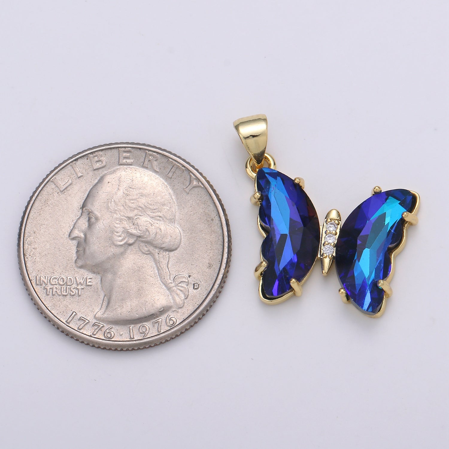 Crystal Gold Filled Butterfly Pendants - J232-234 - DLUXCA