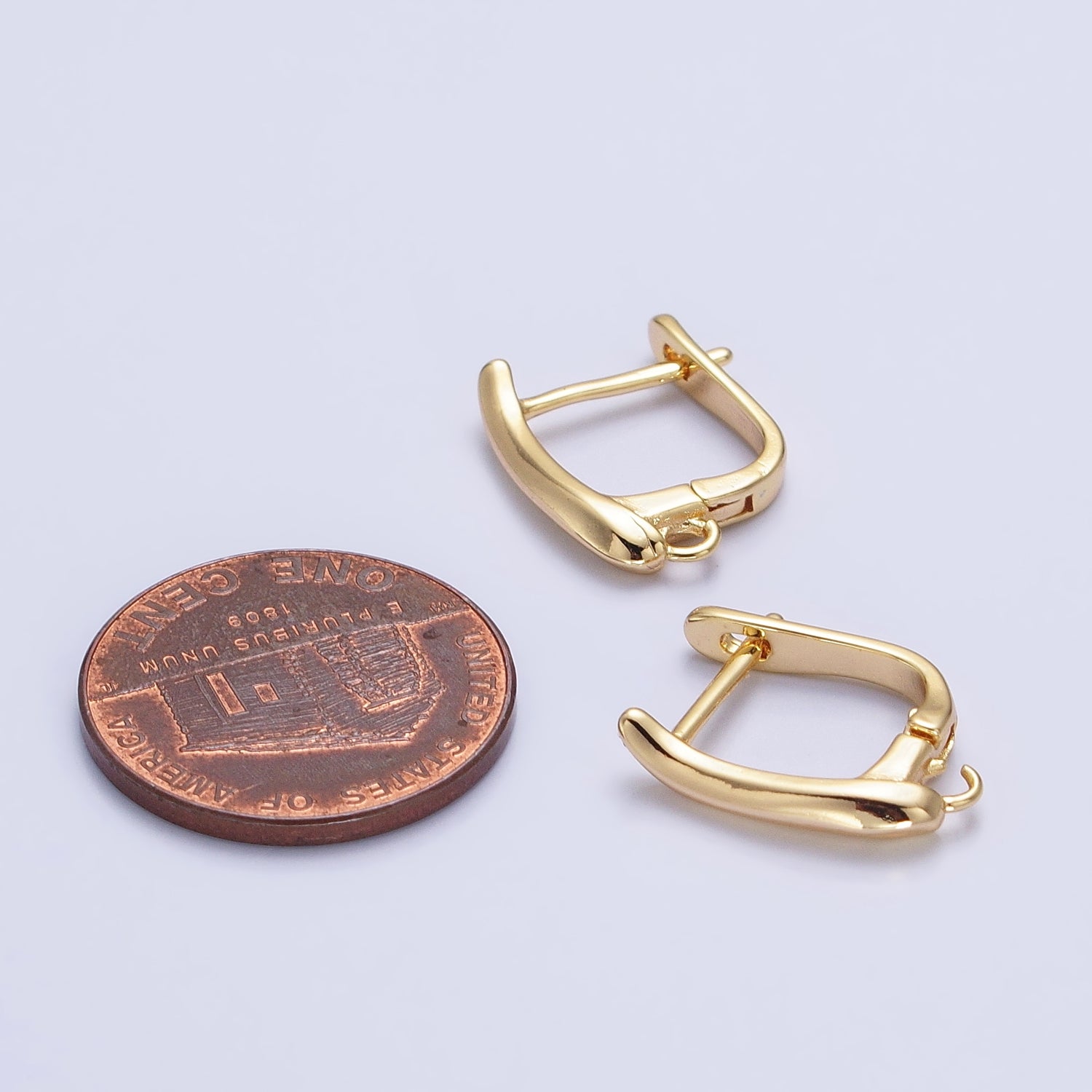 Dainty Gold Leverback Earring Silver Open Link Huggie Earring for Jewelry Making Supply Z-156 Z-157 - DLUXCA