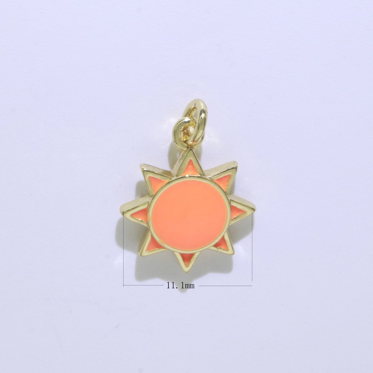 Enamel Pink, Teal, Black, Orange, White Sun Charm Sunny Pendant, 14K Gold Filled Celestial Charm for Necklace Bracelet Earring - DLUXCA