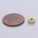 Rondelle Spacer Beads Gold Filed Cubic Zirconia Bead for Jewelry Making Connector 6mm Silver Bead Spacer - DLUXCA
