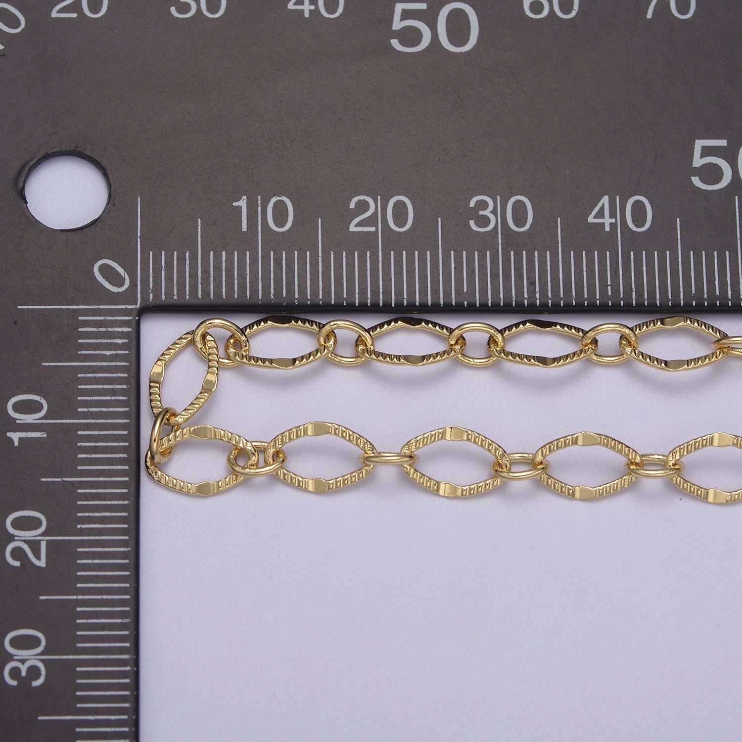 6mm Width Textured Cable Chain, 24K Gold Filled and Silver Unique Cable Wholesale Bulk Chain For Jewelry Making | ROLL-596, ROLL-597 - DLUXCA